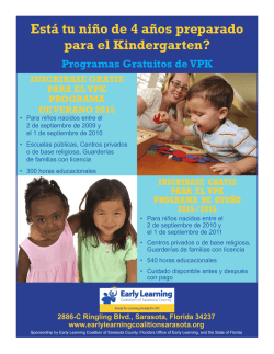 Est&aacute; tu ni&ntilde;o de 4 a&ntilde;os preparado para el Kindergarten? Programas
