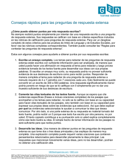Consejos r&aacute;pidos para las preguntas de respuesta extensa