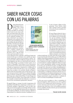 SAbER HAcER cOSAS cOn LAS PALAbRAS