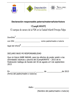 Declaraci&oacute;n saber nadar - Federaci&oacute;n Galega de Karate