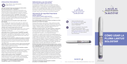 C&Oacute;MO USAR LA PLUMA LANTUS&reg; SOLOSTAR&reg;