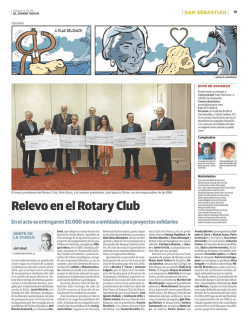 Relevo en el Rotary Club de San Sebasti&aacute;n