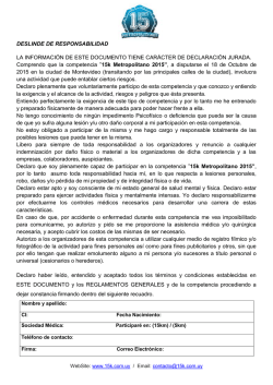 DESLINDE DE RESPONSABILIDAD LA