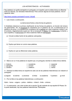 LOS HETEROT&Oacute;NICOS &ndash; ACTIVIDADES Hay palabras con graf&iacute;a