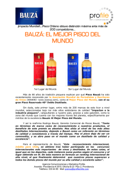 BAUZ&Aacute;: EL MEJOR PISCO DEL MUNDO