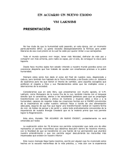 EN ACUARIO UN NUEVO EXODO VM LAKSHMI
