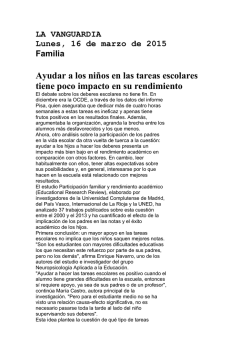 Ayudar a los ni&ntilde;os en las tareas escolares tiene poco impacto en su