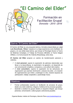 &ldquo;El Camino del Elder&rdquo; - Baraka. Instituto de Psicolog&iacute;a Integral