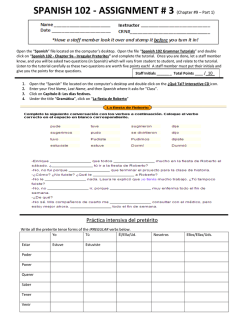 SPANISH 102 - ASSIGNMENT # 3