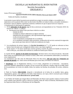 ESCUELA LAS MA&Ntilde;ANITAS EL BUEN PASTOR Secci&oacute;n Secundaria