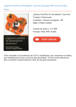 &iquest;Quieres Ense&Ntilde;Ar En Secundaria? &iexcl;Atrevete!