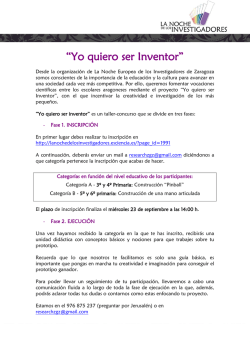 &ldquo;Yo quiero ser Inventor&rdquo; - La Noche de los Investigadores