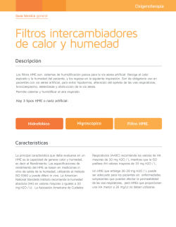 Filtros intercambiadores de calor y humedad