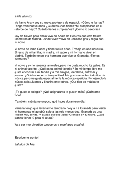 &iexcl;Hola alumno! Me llamo Ana y soy su nueva profesora de espa&ntilde;ol