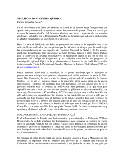 Ni glifosato ni guerra qu&iacute;mica