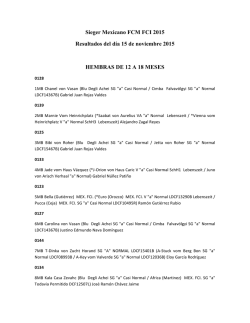 Sieger Mexicano FCM FCI 2015 Resultados del d&iacute;a 15 de