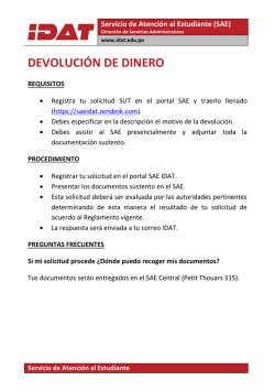 devoluci&oacute;n de dinero - Portal de Servicio de Atenci&oacute;n al Estudiante