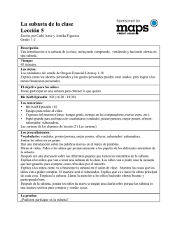 La subasta de la clase Lecci&oacute;n 5