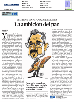 Juan Pedro Conde, fundador de Granier, en La Vanguardia.