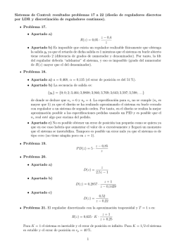 Sistemas de Control: resultados problemas 17 a 22 (dise&tilde;no de