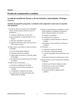 Prueba de comprensi&oacute;n y an&aacute;lisis