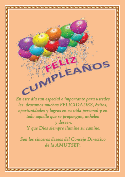 En este d&iacute;a tan especial e importante para ustedes les deseamos