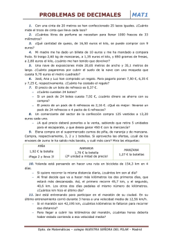 PROBLEMAS DE DECIMALES