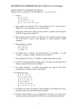Matem&aacute;ticas pendiente de 1&ordm;. Primera entrega