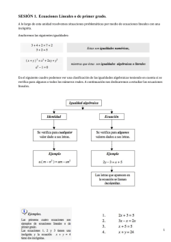 ECUACIONES DE PRIMER GRADO