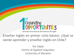 Ense&ntilde;ar Ingl&eacute;s en primer ciclo b&aacute;sico: &iquest;Qu&eacute; se siente aprender y