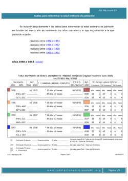 Tablas para determinar la edad ordinaria de jubilaci&oacute;n