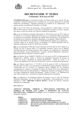 DECRETO EDIL N&deg; 25/2015 - Gobierno Aut&oacute;nomo Municipal de