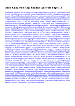 Mira Cuaderno Rojo Spanish Answers Pages 14