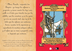 &ldquo;&ndash;Mira, Sancho &ndash;respondi&oacute; don Quijote&ndash;: yo traigo los refranes a