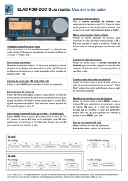 ELAD FDM-DUO Gu&iacute;a r&aacute;pida: Uso sin ordenador