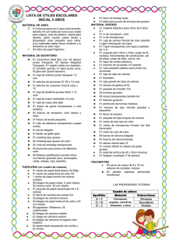 LISTA DE &Uacute;TILES ESCOLARES INICIAL 5 A&Ntilde;OS