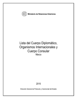 Lista del Cuerpo Diplom&aacute;tico, Organismos Internacionales y Cuerpo
