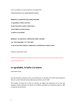 Lo agradable, lo bello y lo bueno