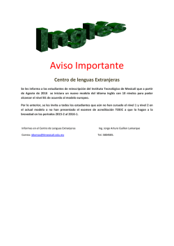 Aviso Importante - Instituto Tecnol&oacute;gico de Mexicali