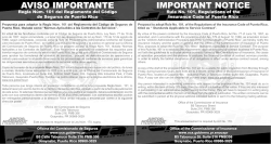 AVISO IMPORTANTE IMPORTANT NOTICE