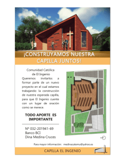 &iexcl;CONSTRUYAMOS NUESTRA CAPILLA JUNTOS