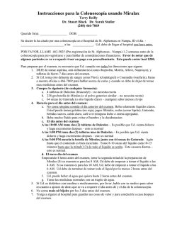 Instrucciones para la Colonoscop&iacute;a usando Miralax