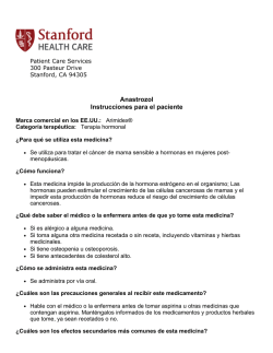 Anastrozol Instrucciones para el paciente
