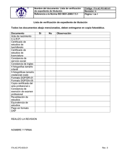 Lista de verificaci&oacute;n del expediente