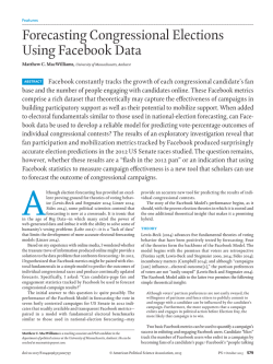 Forecasting Congressional Elections Using Facebook Data