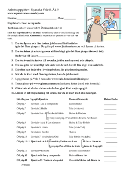 Arbetsuppgifter i Spanska Vale 8, &Aring;k 9