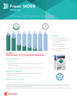 EPA Issues R-22 Final Rule for 2015-2019
