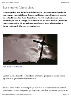 Revista Sole: Los muertos fuimos cinco