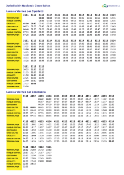 Horarios - Jurisdiccion Nacional Cinco Saltos