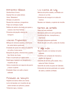 Entrantes Cl&aacute;sicos Entrantes Cl&aacute;sicos Nuevas Propuestas Nuevas